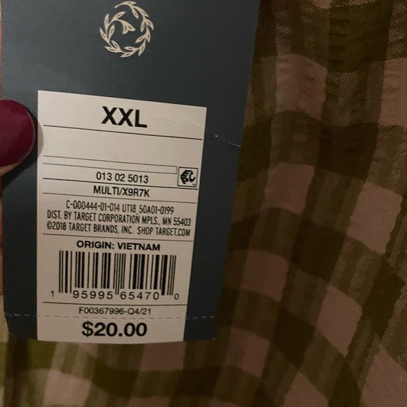 NWT Puff Short Sleeve Button-Front Blouse in Multicolor Plaid Size XXL - Picture 3 of 12